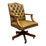 Classic English Yellow Chesterfield Desk Chair