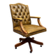 Classic English Yellow Chesterfield Desk Chair