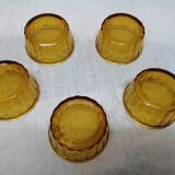 5 Vereco brown glass ramekins