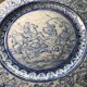 Antique glazed ceramic wall plate with battle scene decoration 41.5 cm