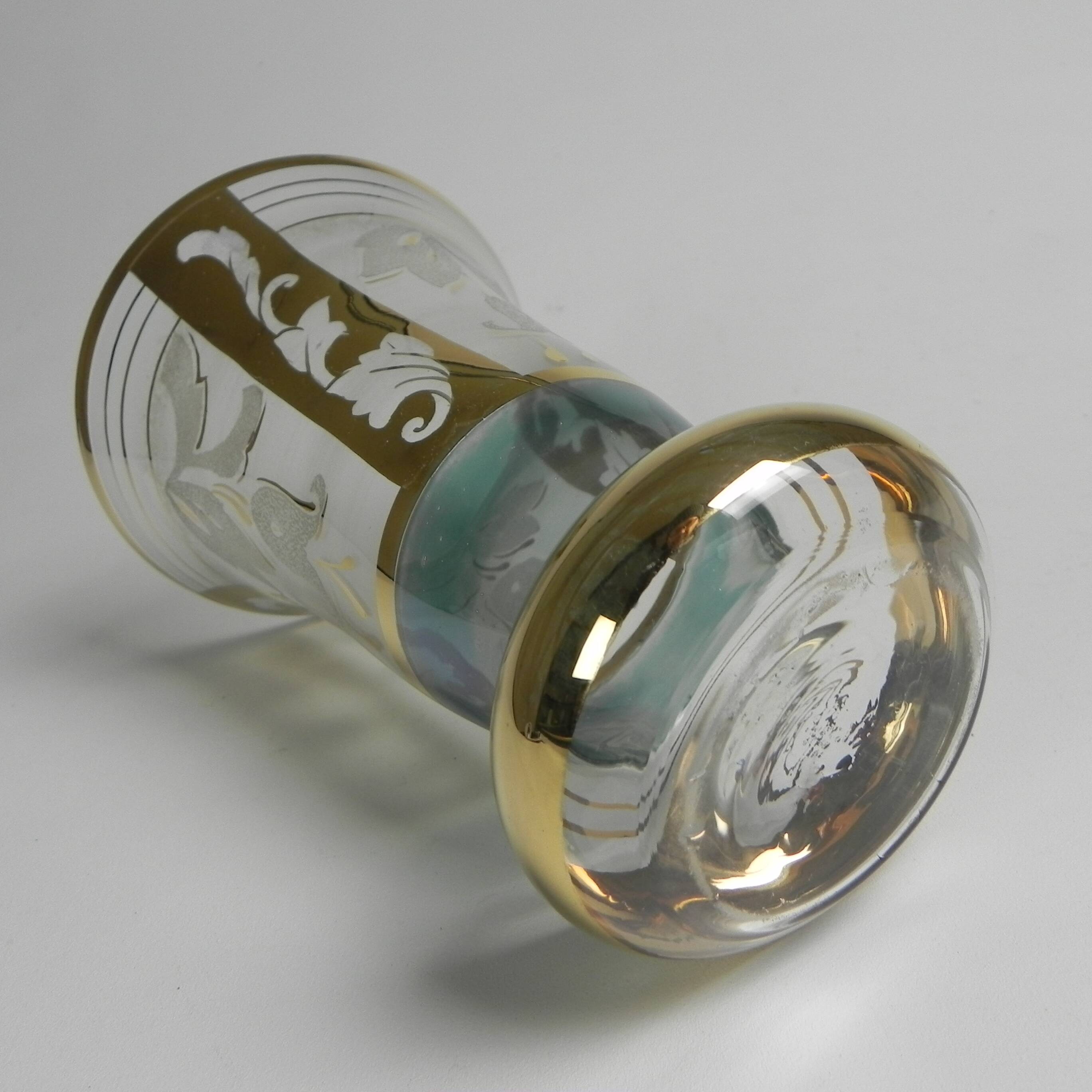 Glass vase with gold decorations, Belgium, 1930s