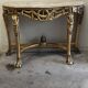 Console Hollywood Regency - Bois doré et Marbre