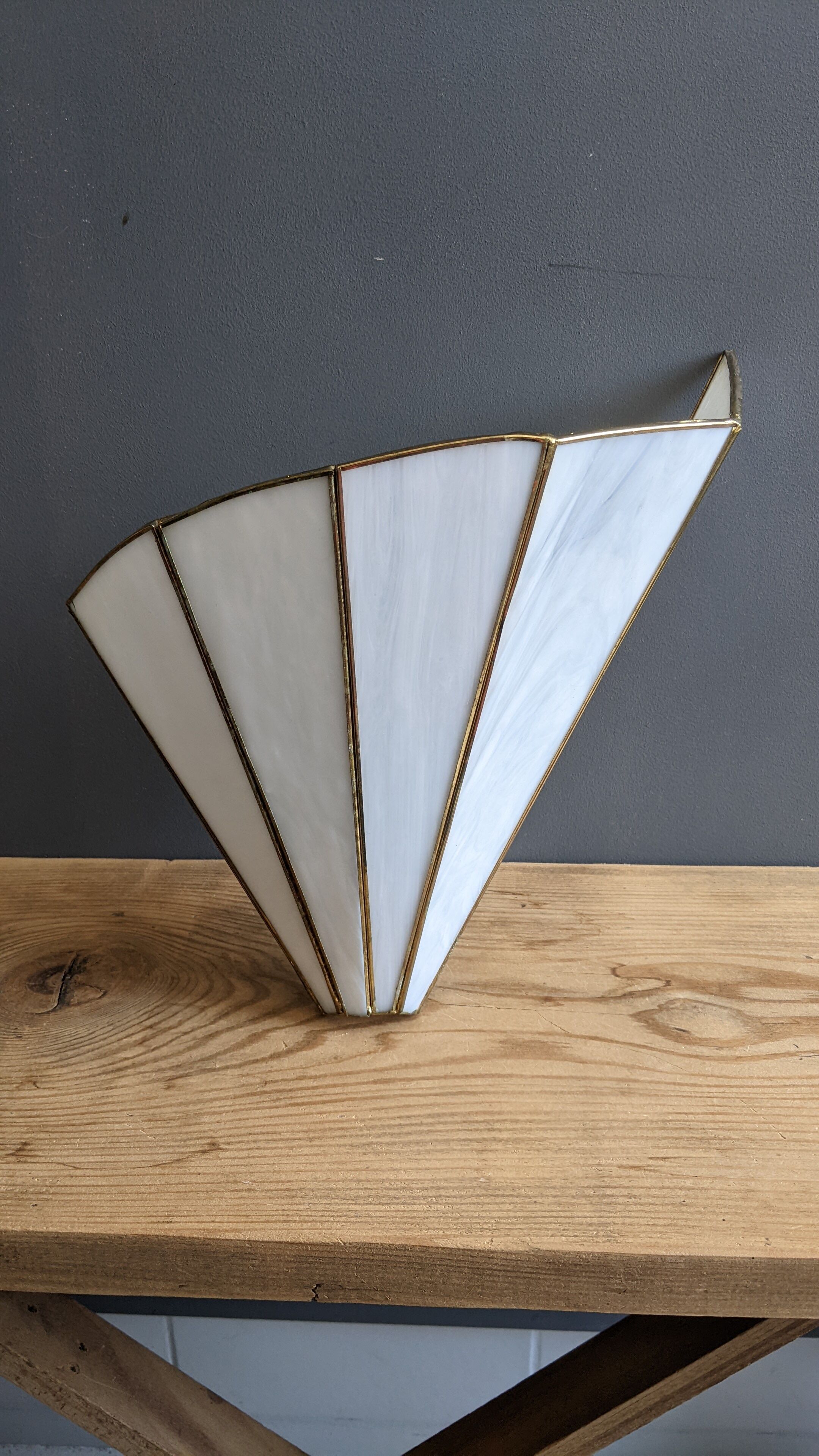 Wall lamp fan mother-of-pearl and brass