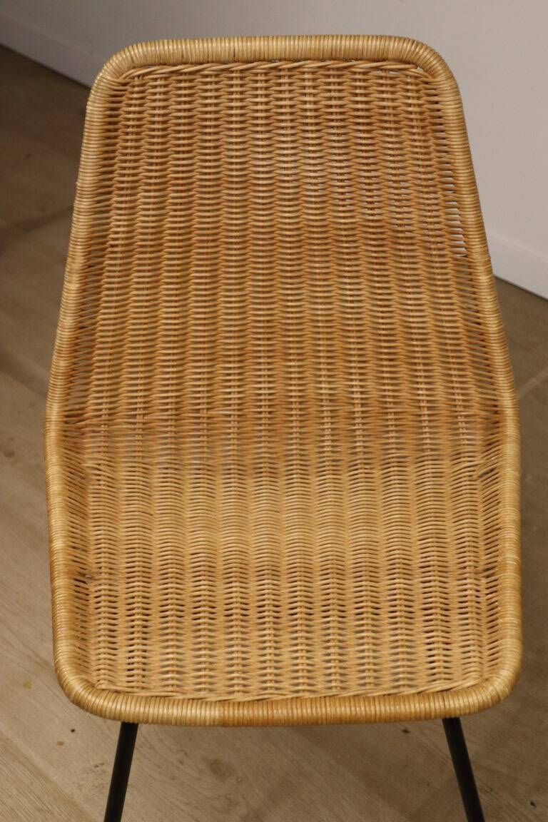 Vintage "Italia 100" model chair by Rotanhuis in woven wicker, 1950s