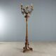 Antique neoclassical candelabrum in wood and iron, Italy, 19th century