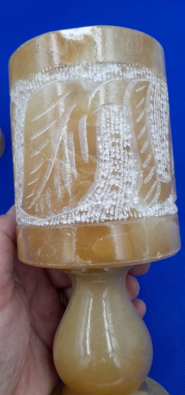 Alabaster bedside lamps