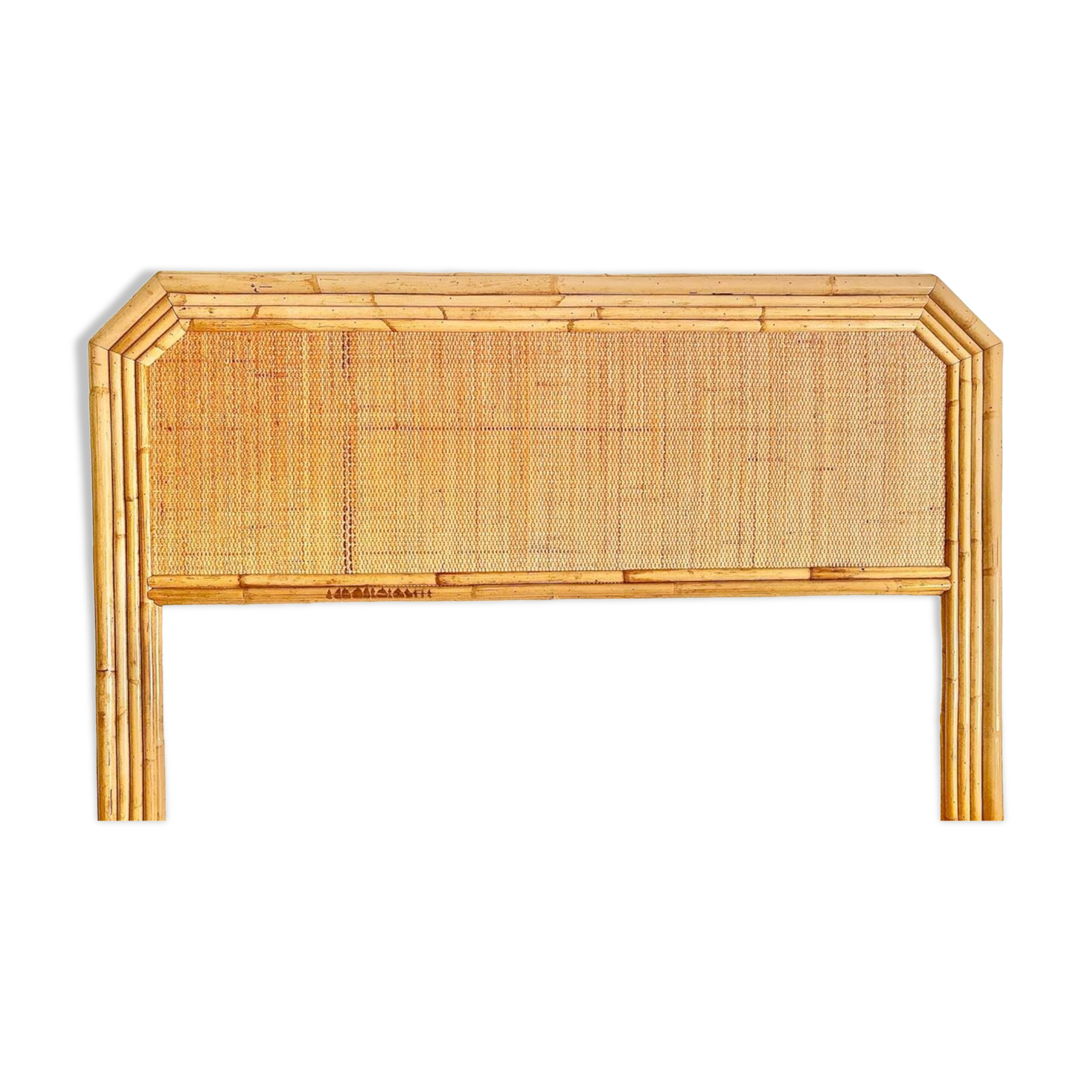 Rattan and bamboo headboard