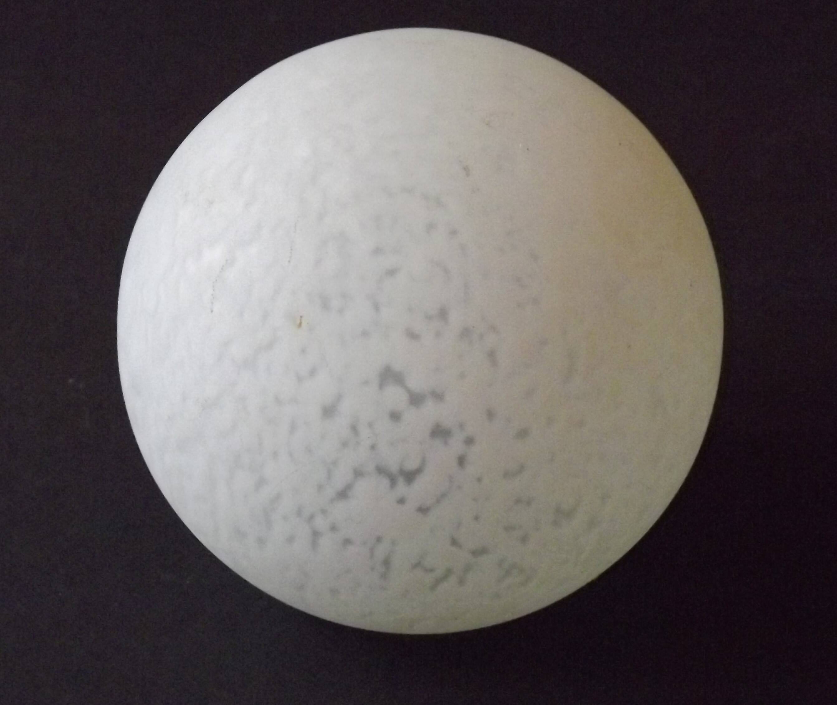 French vintage white Clichy glass ball-shaped replacement shade for lamps.