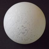 French vintage white Clichy glass ball-shaped replacement shade for lamps.