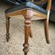 Set of 6 English chairs in mahogany and black leather