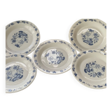 3 bowls and 5 blue plates