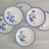 6 dessert or cheese plates in old earthenware Digoin Sarreguemines - Model Annick - Vintage