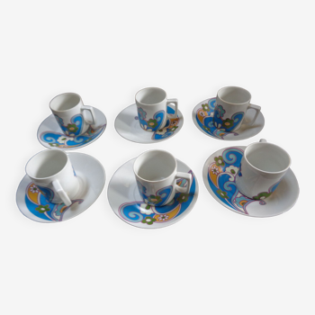 Coffee service 6 cups + 6 saucers "Lourioux"