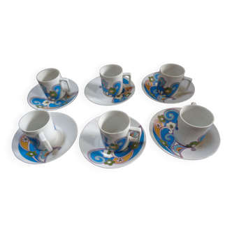 Coffee service 6 cups + 6 saucers "Lourioux"