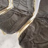 Set of 6 Vintage Gold Chrome Dining Chairs: Italian Mid-Century Design