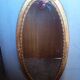 Miroir ovale 134cm bois et stuc doré debut XXem