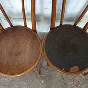 7 piroengraved bistro chairs from the beginning of the 20th century Fischel Baumann Luterma