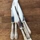 Series of 24 antique silver metal cutlery