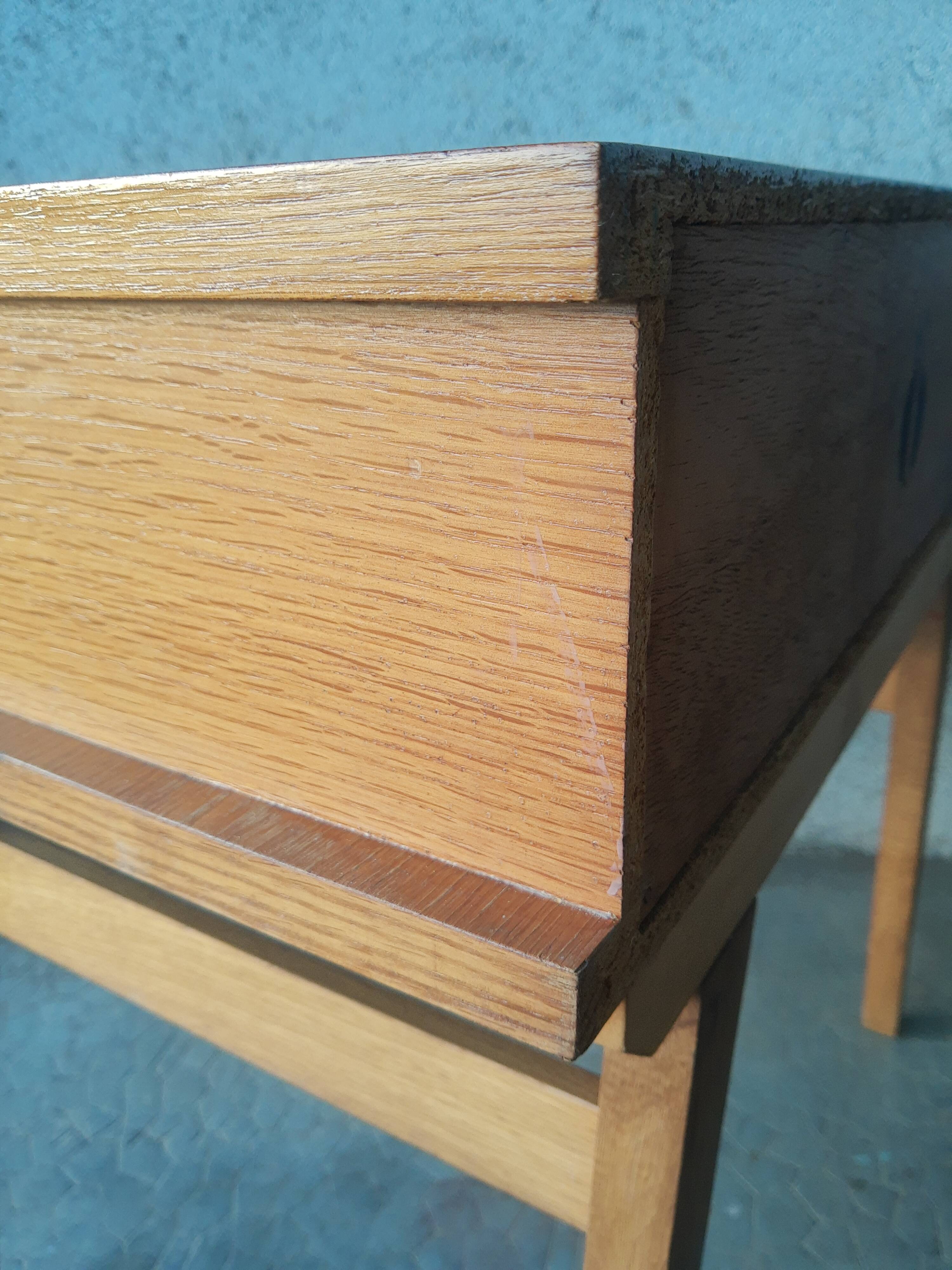 Vintage wooden compass foot bedside table