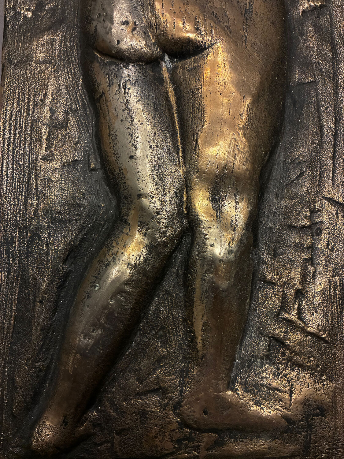 Bronze bas-relief wall panel, signed 20th century