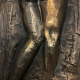 Bronze bas-relief wall panel, signed 20th century