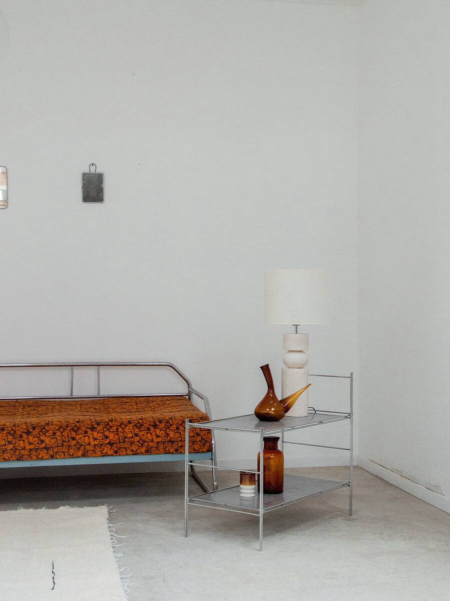 Chrome end table or console, Italy 1970