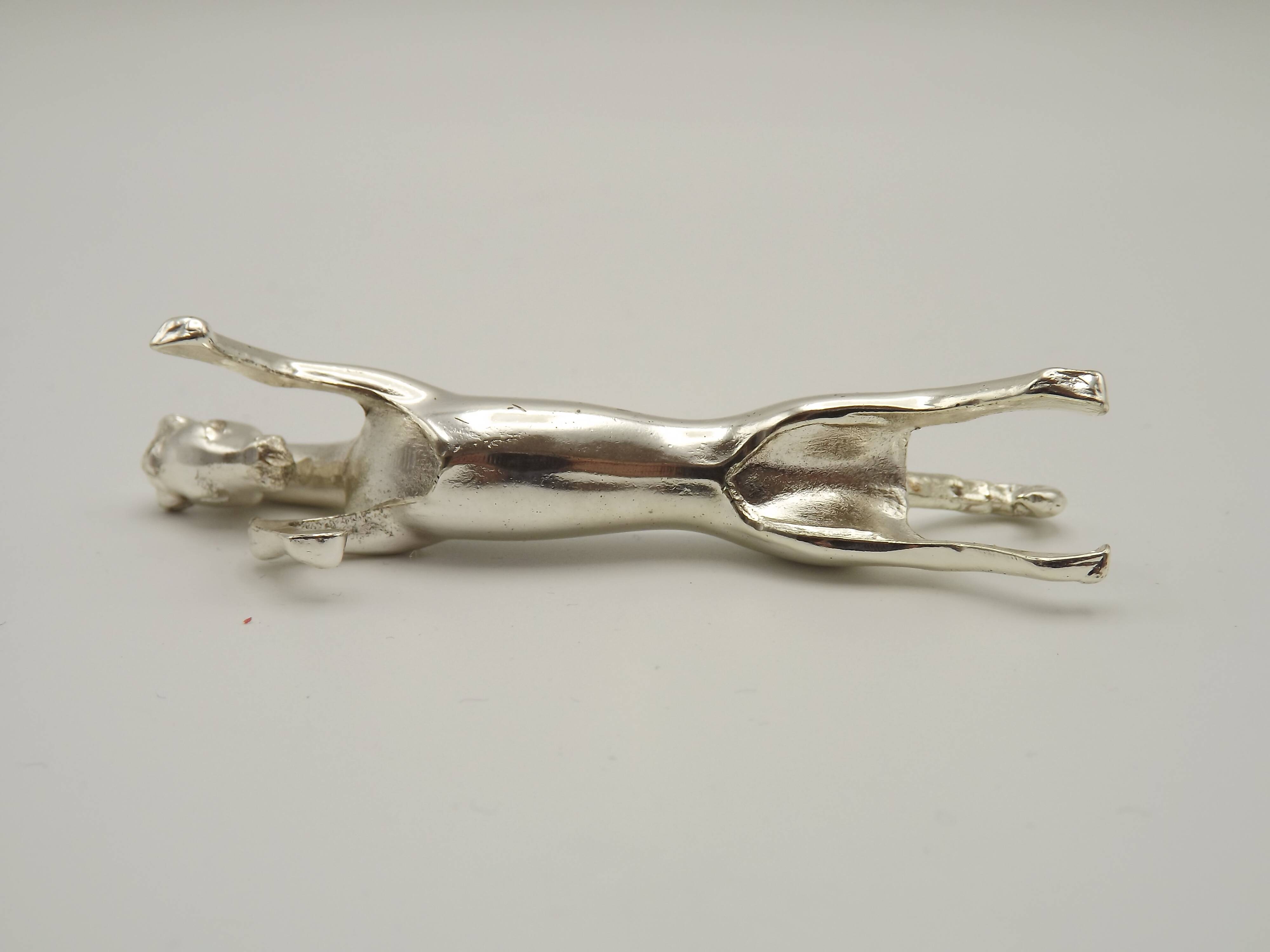 Set of Six French Vintage Silver Metal Stylized Horse Shaped Cutlery Rests 4775