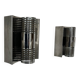 Pair of vintage chrome metal wall lights, France 1970