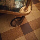 Desserte bar 1960 laiton mica  roulettes