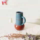 Vintage vase with handle Scandinavian ceramic Nittsjo Sweden