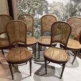Lot of 6 vintage fluted chairs