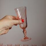 20 pink glass champagne flutes