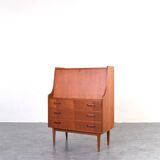 Secrétaire en teck danois du milieu du siècle par Gunnar Nielsen pour Tibergaard, années 1960.