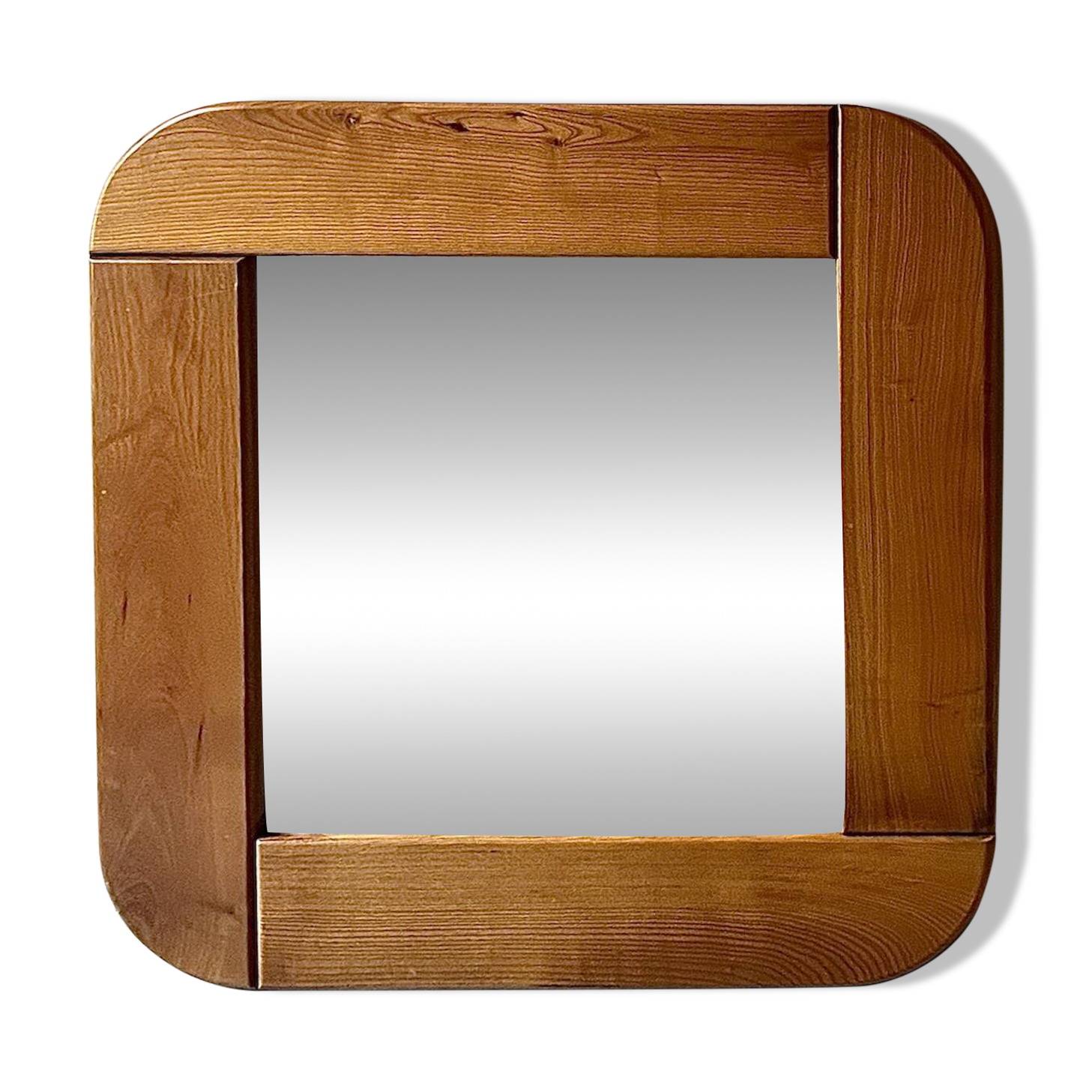 Large oak mirror in the style of a revival house, 1970s design.