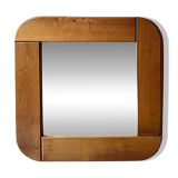 Large oak mirror in the style of a revival house, 1970s design.