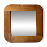 Grand miroir en bois d'orme dans le gout de maison regain, design 1970
