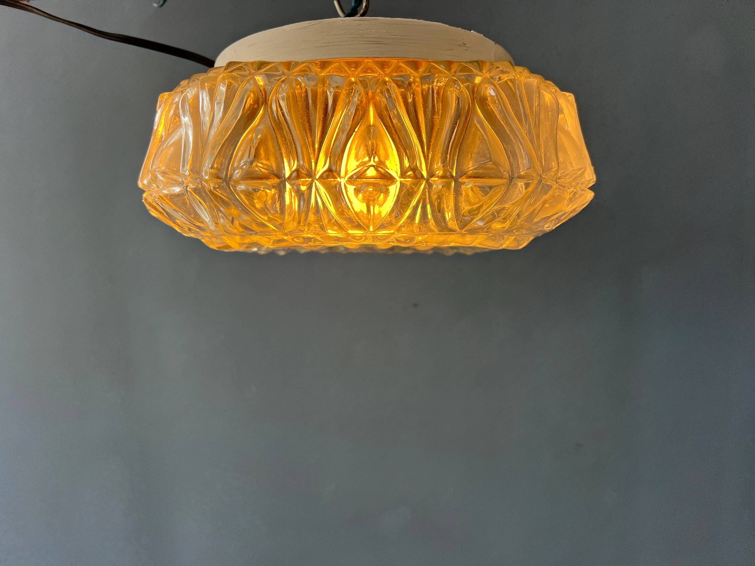 Plafonnier vintage en verre, années 30