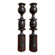 Pair of ebony candlesticks