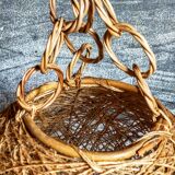 Lampshade suspension vintage wicker ball and natural string