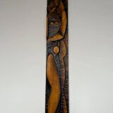 Big midcentury design wall wood decoration / lovers, 1960s, Czechoslovakia