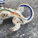 Pair of dragon candlesticks in Desvres earthenware, Rouen