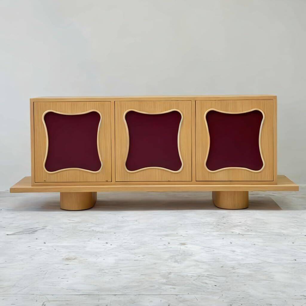 interoknack Retro Vintage Solid Wood Sideboard Cabinet, Designer Entryway S