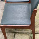 Pair of Scandinavian Teak and leatherette Chairs