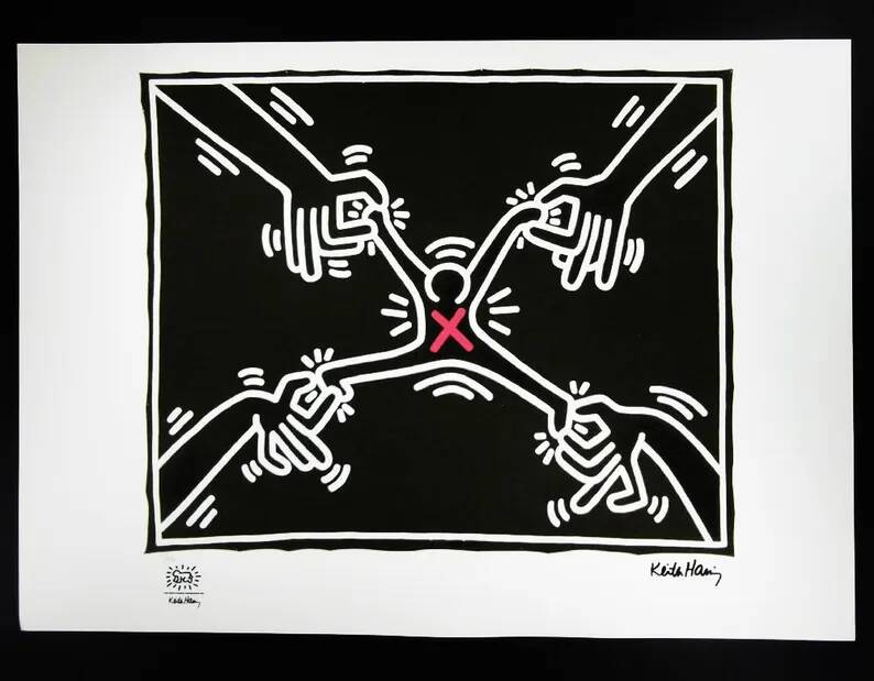 Limited Edition Lithograph by Keith Haring, Numbered in Pencil, 1990s