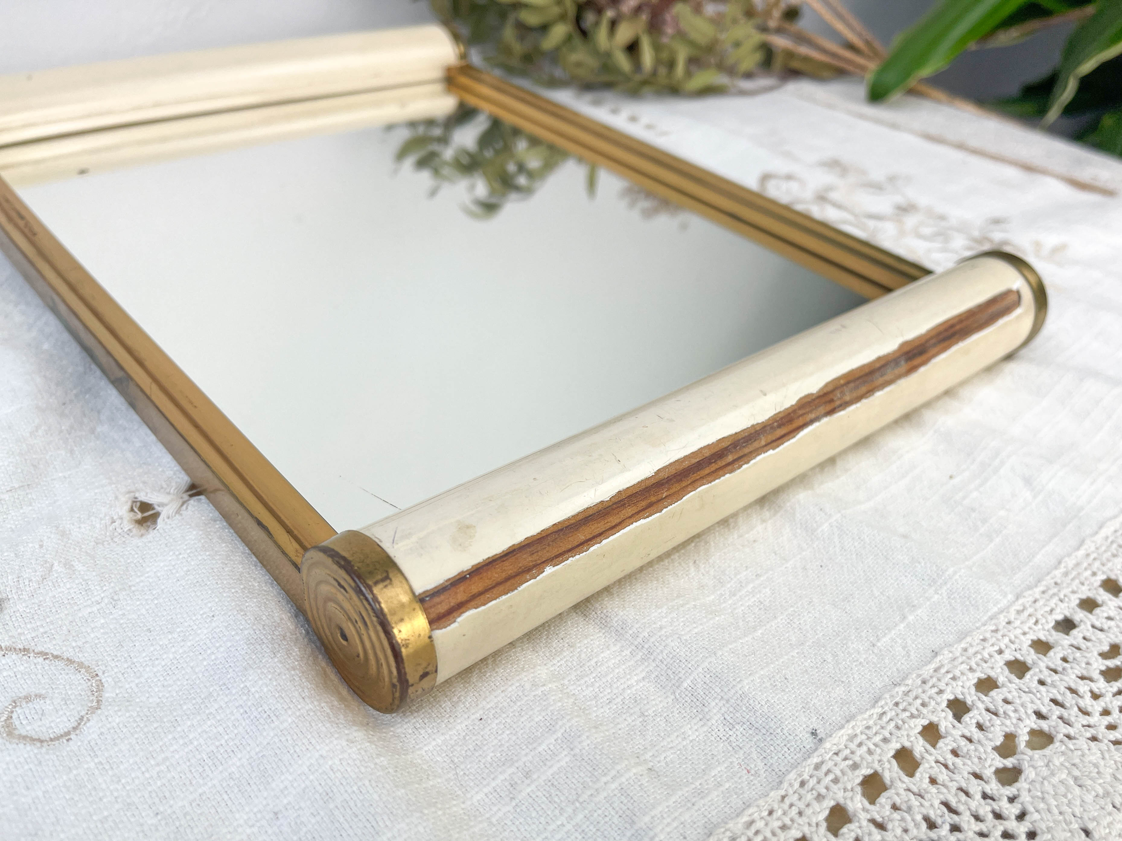 Durinox Oxydor roller mirror serving tray Art Deco style