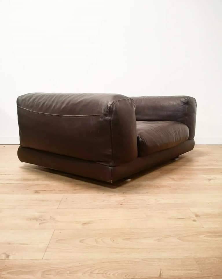 Roche Bobois armchair in brown leather