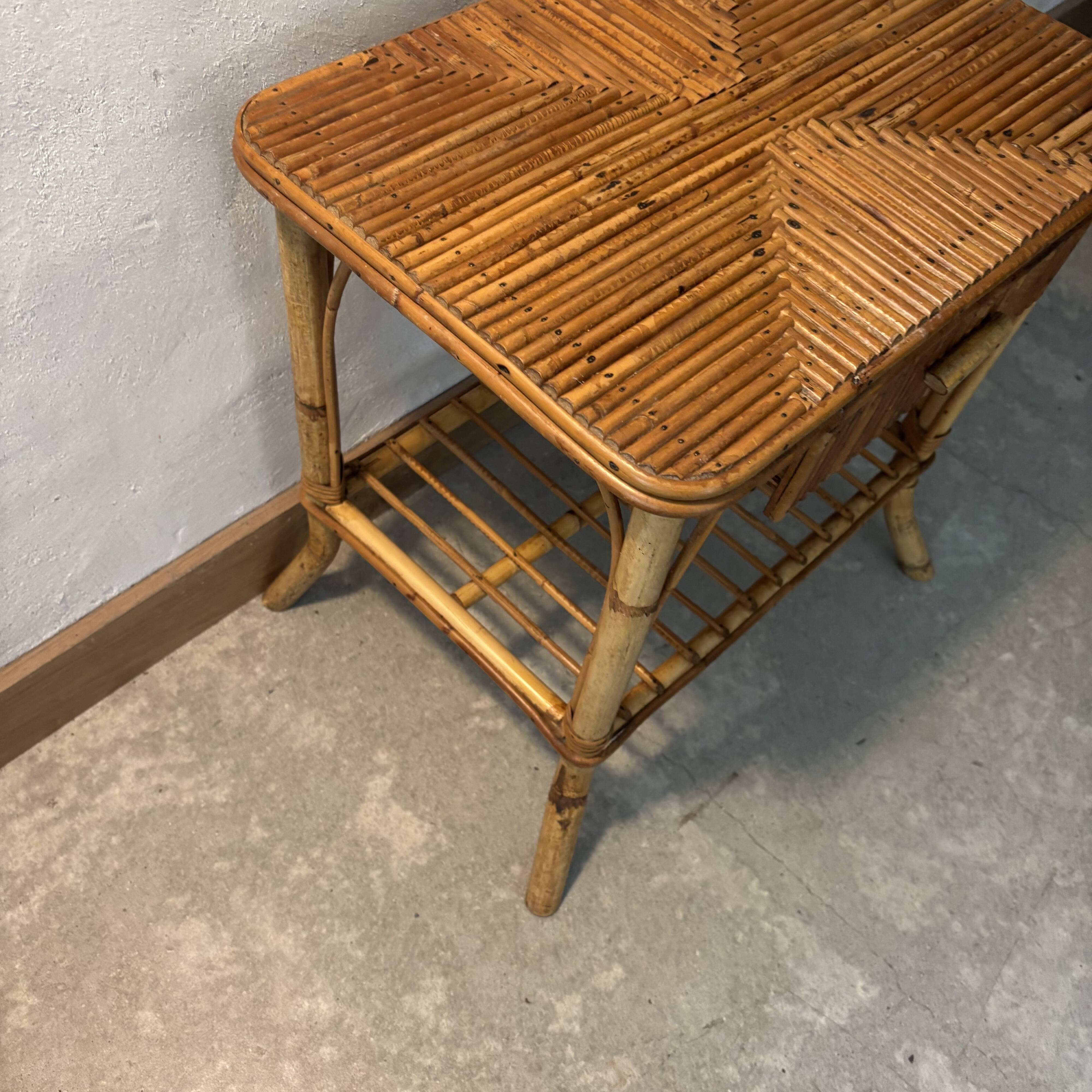Rattan bedside table