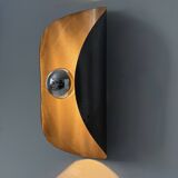 Pair of vintage wall sconces, bent steel, France, 1970