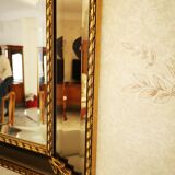 Wall mirror with gold finish parcloses  - 187x86cm