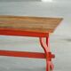Rustic farmhouse dining table in painted red pine, Sweden, 1920s.
